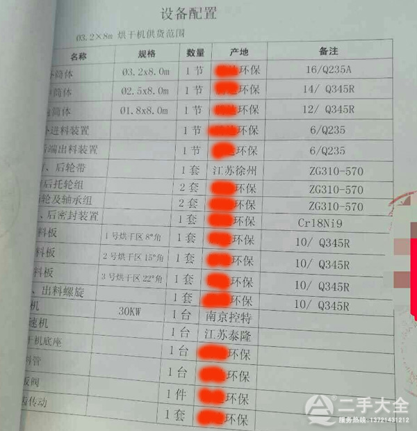 烘干機(jī)配置清單 烘干機(jī)配置清單