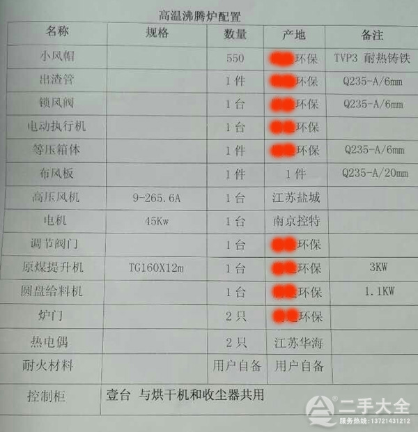 烘干機(jī)配置表 烘干機(jī)配置表